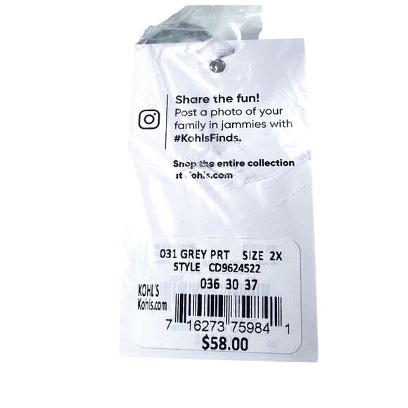 Cuddl Duds Womens Gray Penguin Snow Queen Knit Pockets Pajama Set Plus Sz 2X New - Picture 7 of 9